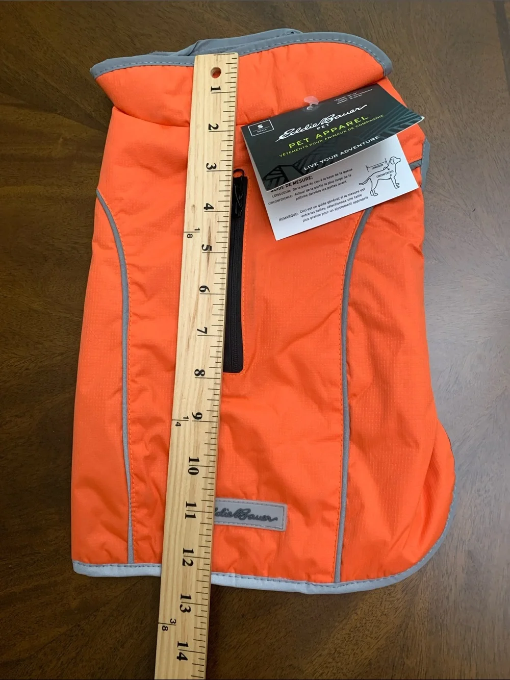 Eddie Bauer Bright Orange Pet Coat with Reflective Trim